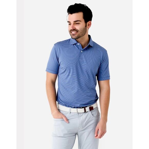 Peter Millar Duet Performance Jersey Golf Polo Men’s Big & Tall Size XXL Blue - Picture 2 of 9